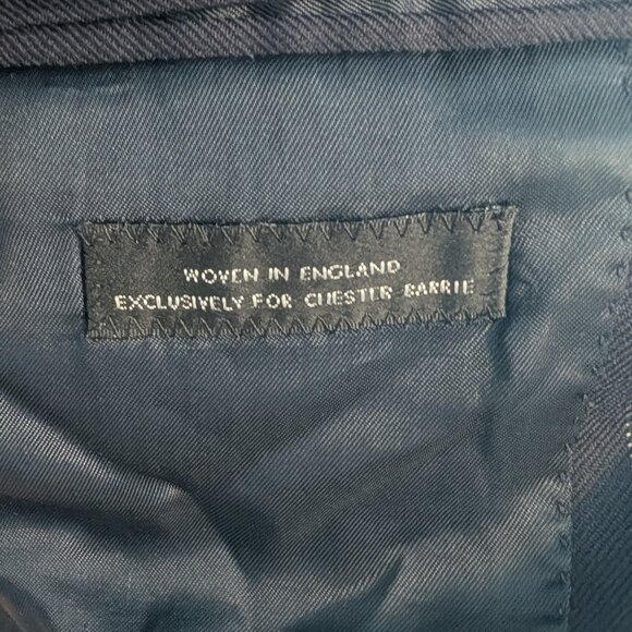 Chester Barrie Savile Row Navy Pinstripe 3-Piece Wool Full Canvas Suit US40-42 - Picture 6 of 13